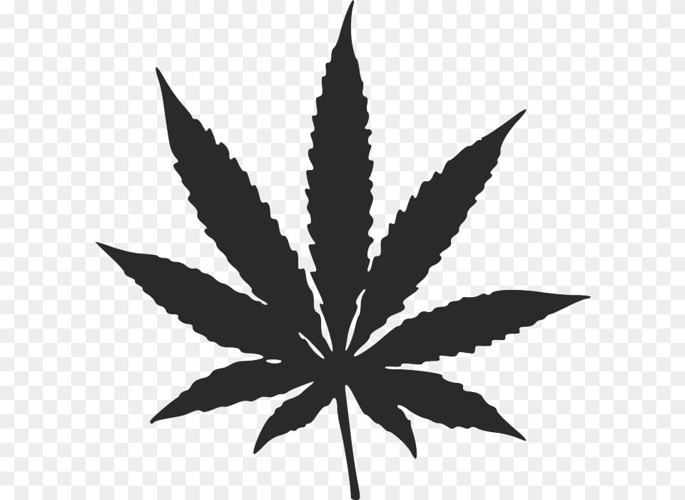 Pot Leaf Black, Plant, Weed, Silhouette, Stencil Free Png Download