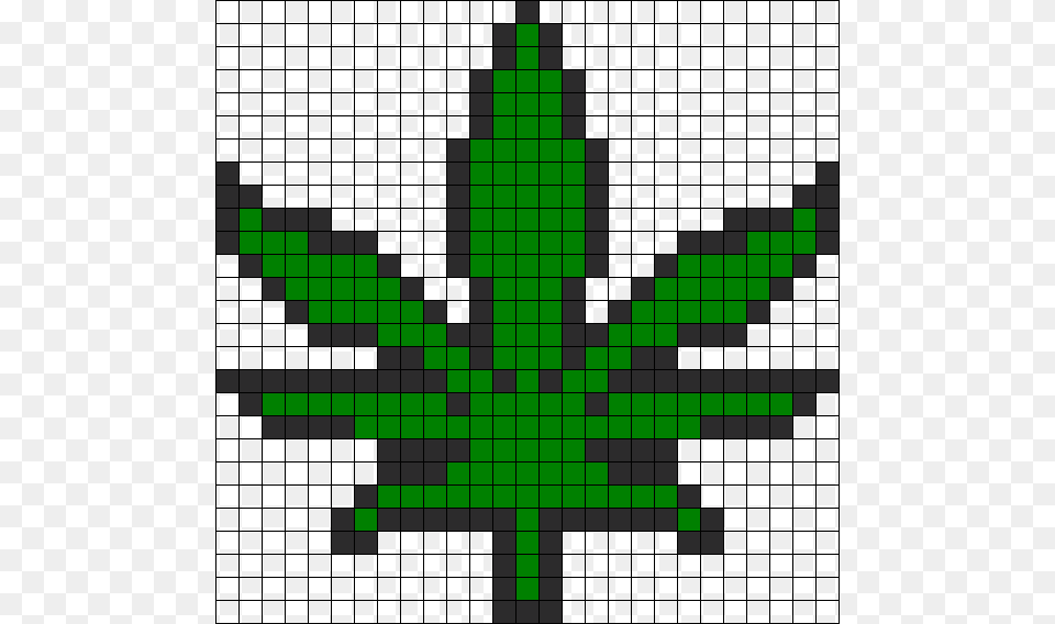 Pot Leaf Marijuana Weed Perler Bead Pattern Pixel Art De Marihuana, Green, Graphics Png Image
