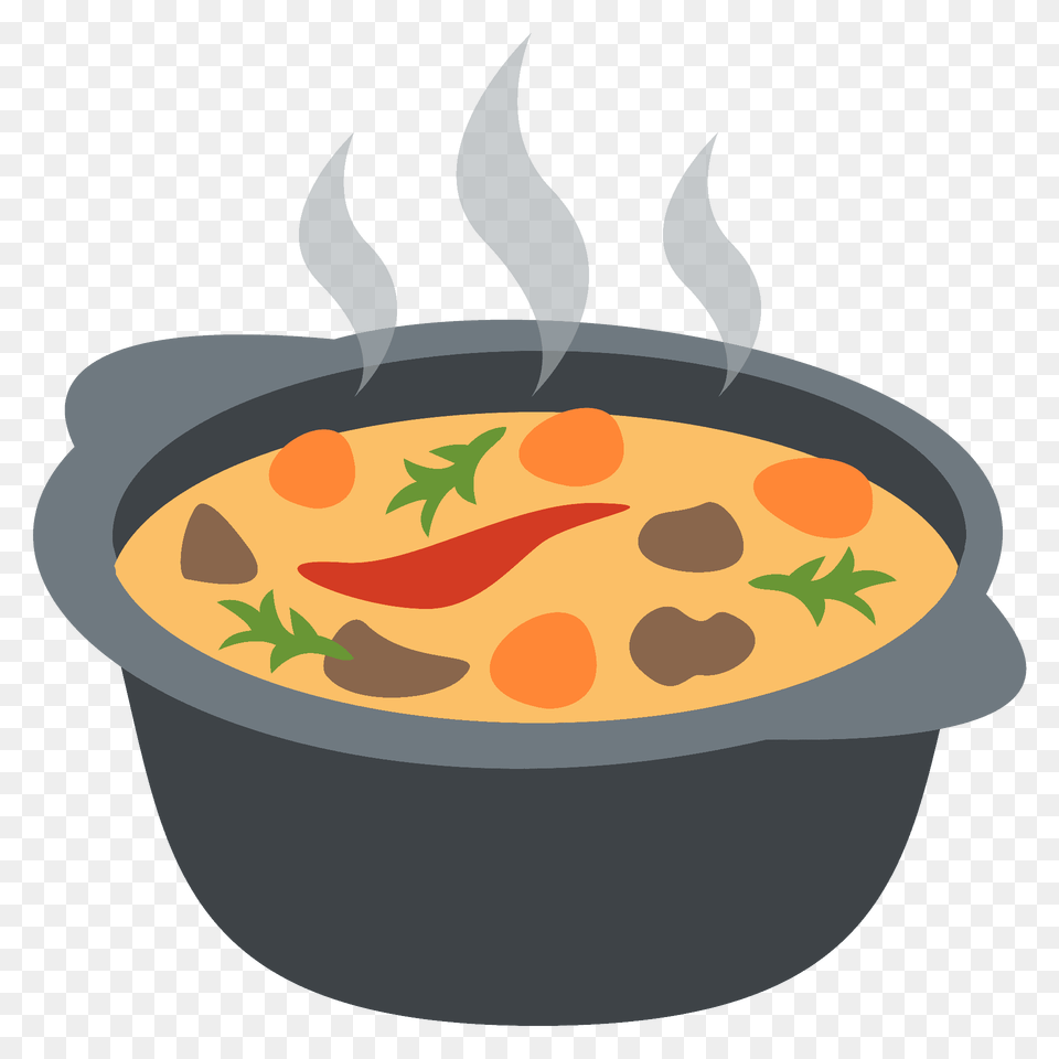 Pot Of Food Emoji Clipart, Dish, Meal, Cookware, Bowl Png