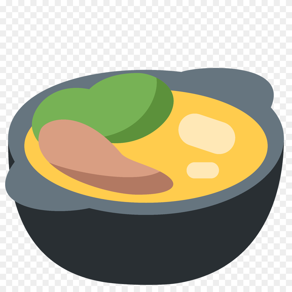 Pot Of Food Emoji Clipart, Dish, Meal, Bowl, Soup Bowl Png Image
