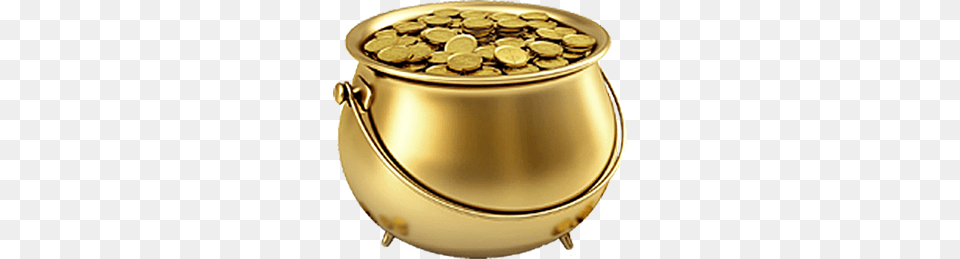 Pot Of Gold, Treasure, Bronze, Jar, Coin Free Transparent Png
