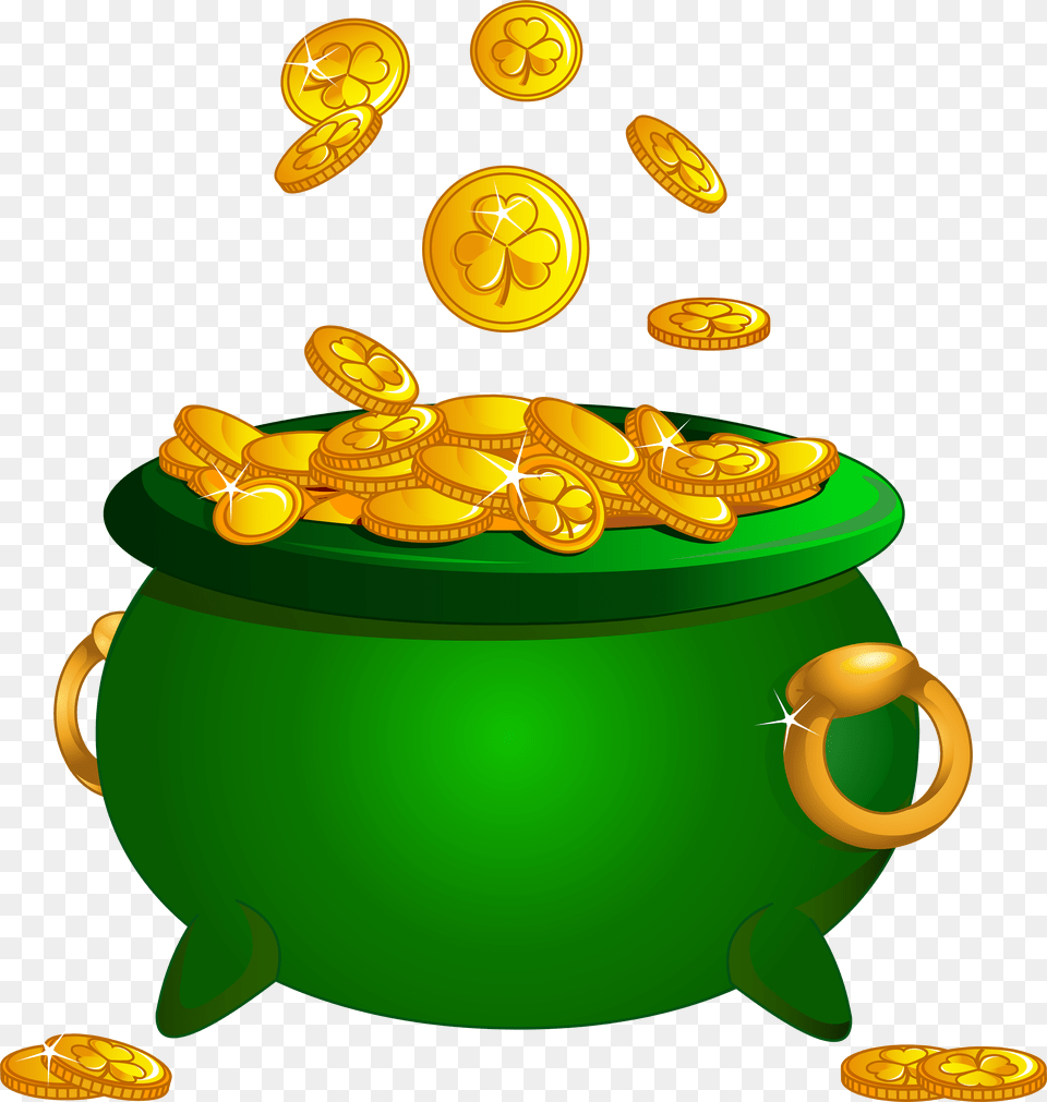 Pot Of Gold Clipart Cauldron, Treasure, Produce, Grain, Food Png Image