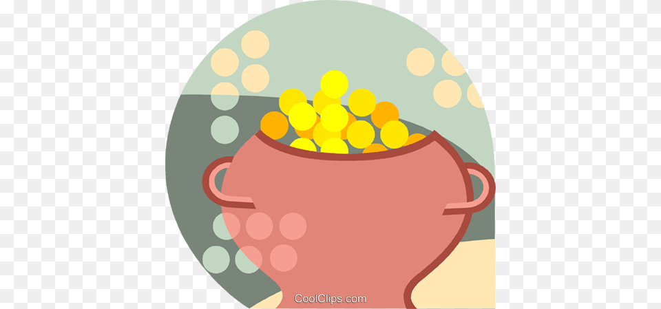 Pot Of Gold Coins Royalty Free Vector Clip Art Illustration, Jar, Pottery, Plant, Potted Plant Png Image