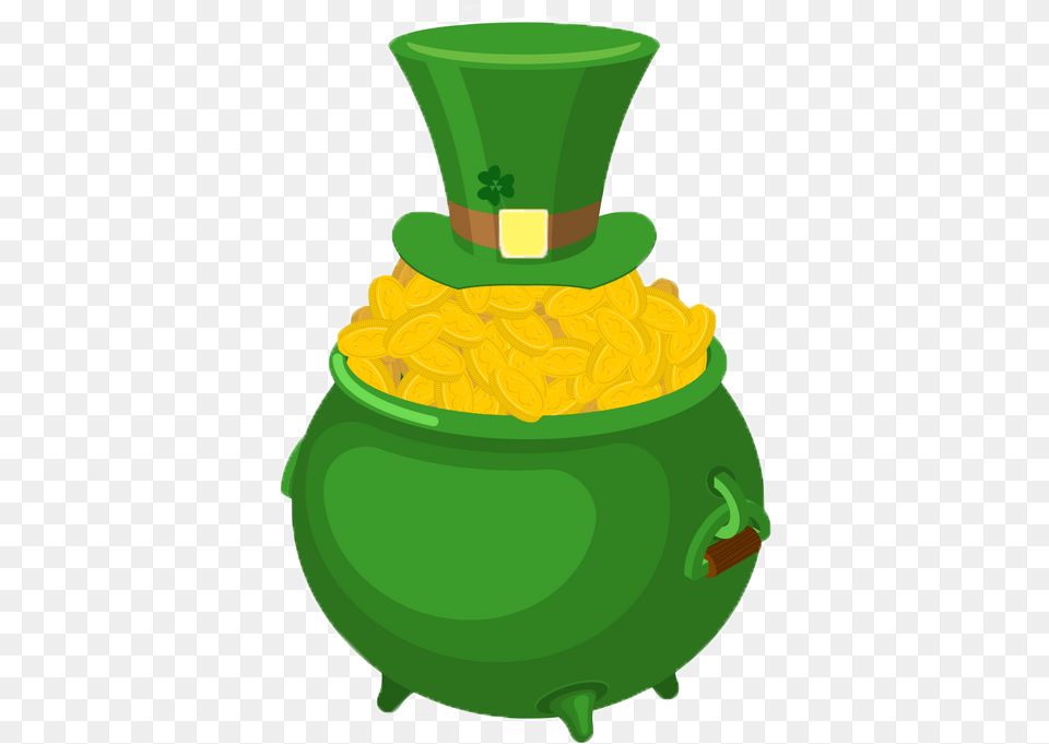 Pot Of Gold Irish Luck Pot, Jar, Green, Pottery, Vase Free Png Download