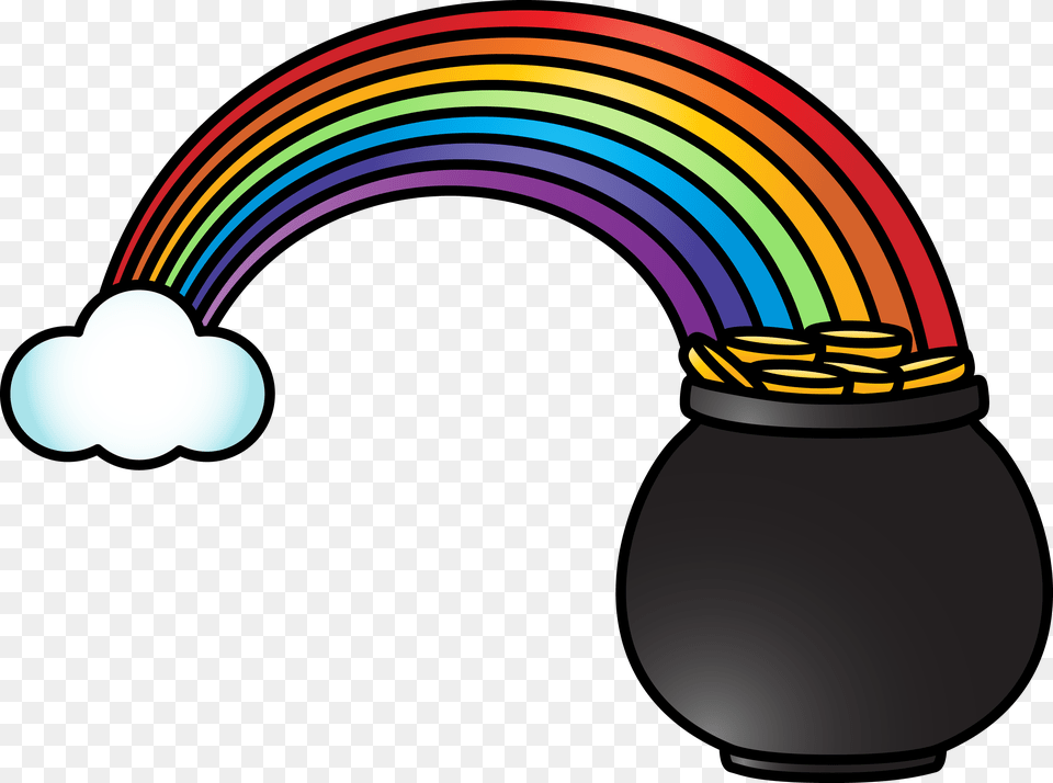 Pot Of Gold Rainbow Whimsyclips, Light, Neon, Jar Free Png