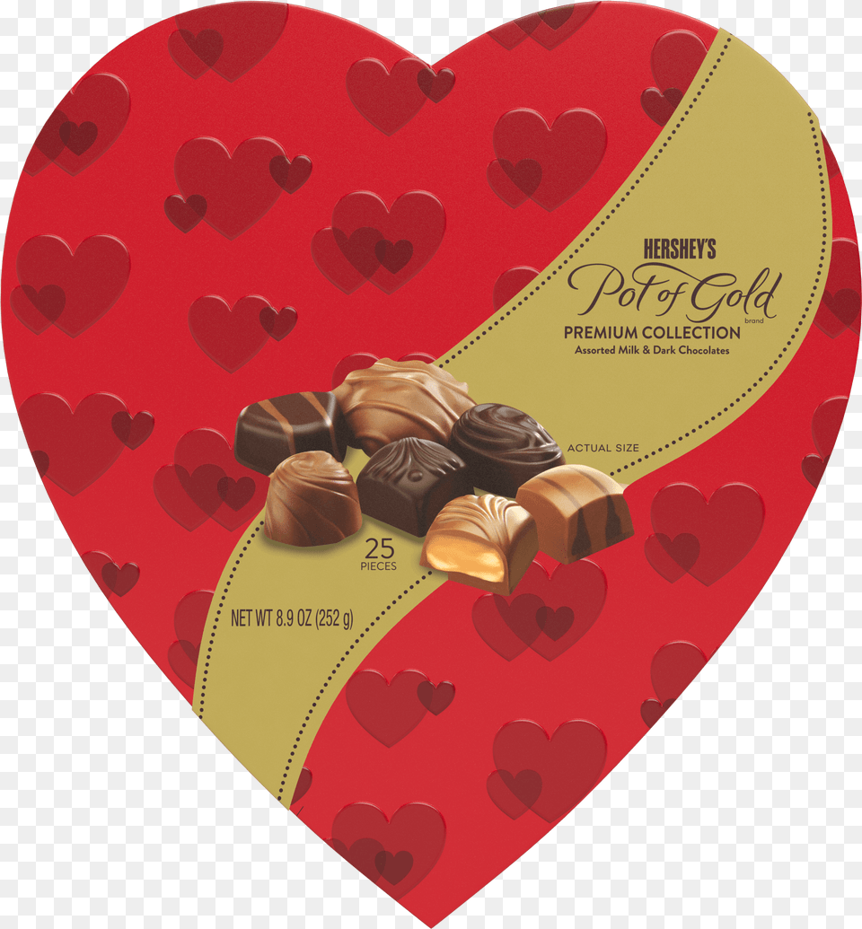 Pot Of Gold Valentineu0027s Premium Chocolate Assortment Candy Heart Box 89 Oz Walmartcom Heart, Dessert, Food Png Image