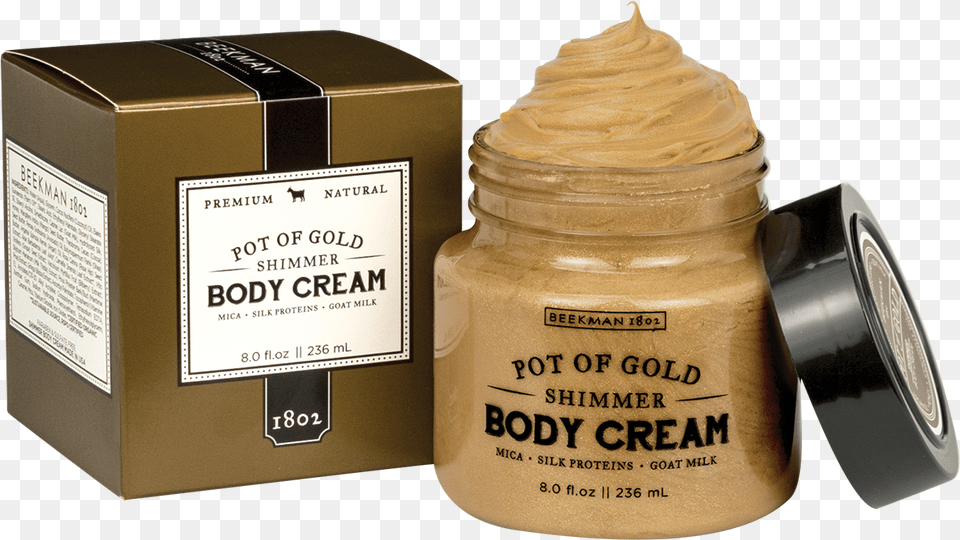 Pot Of Gold Whipped Body Cream Body Cream With Shimmer, Box, Food, Bottle, Dessert Free Png Download