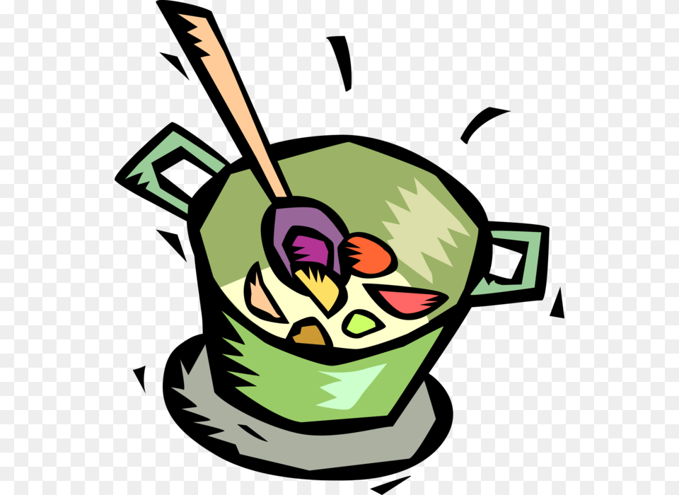 Pot Of Soup Simmers On Stove, Cutlery, Face, Head, Person Png Image