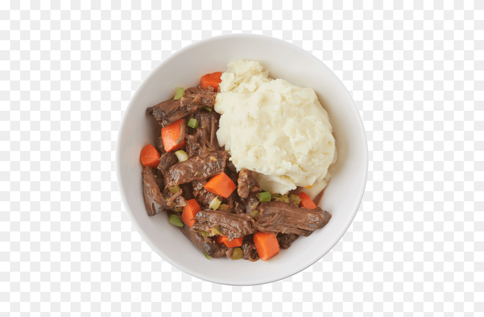 Pot Roast With Mashed Potatoes Mechado, Meal, Dish, Food, Stew Png Image