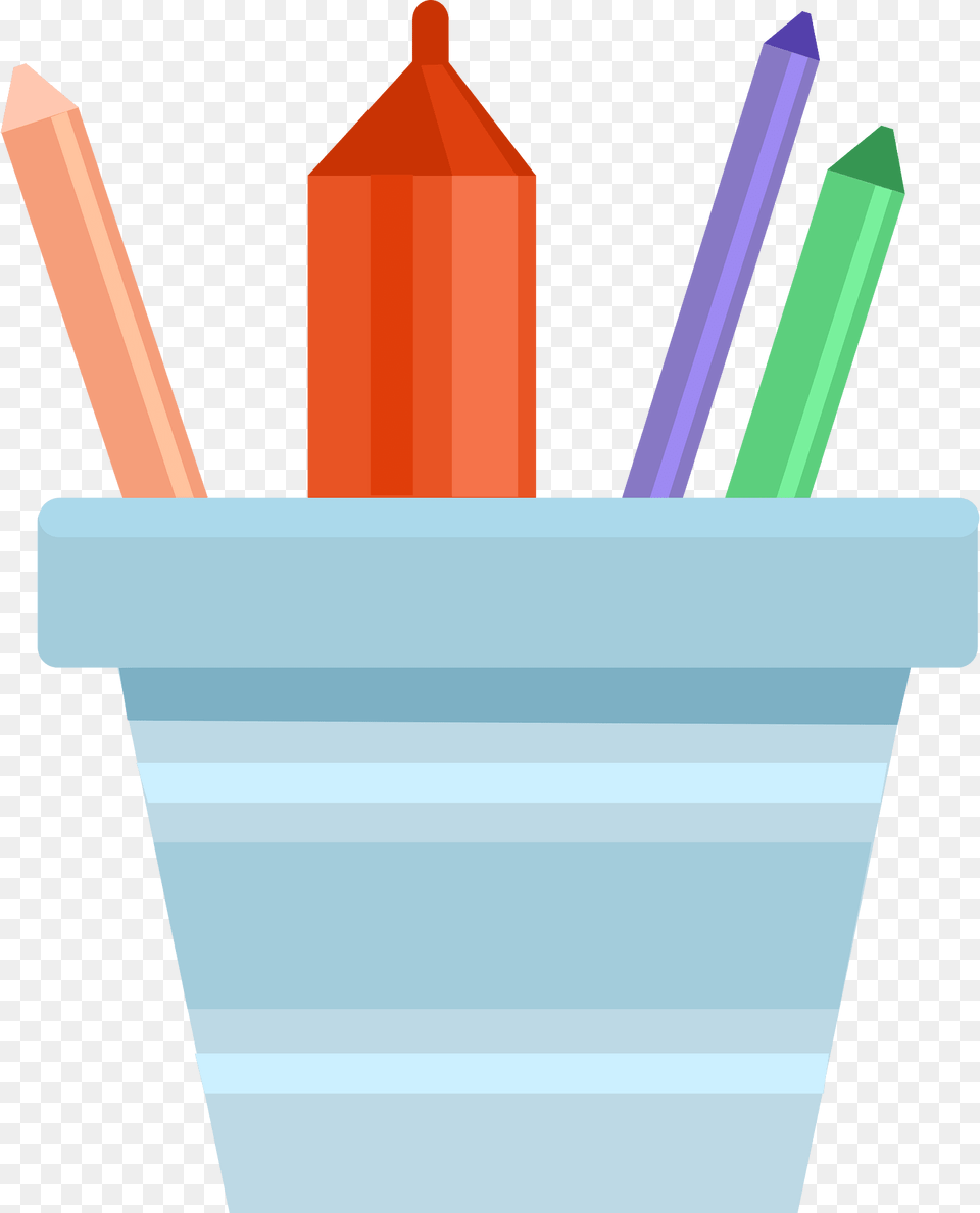 Pot With Crayons Clipart, Pencil Free Png