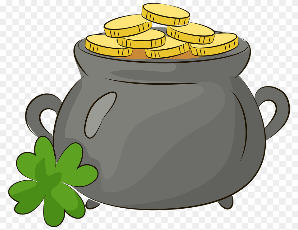 Pot With Gold Clipart, Jar, Plant, Potted Plant, Pottery Free Transparent Png