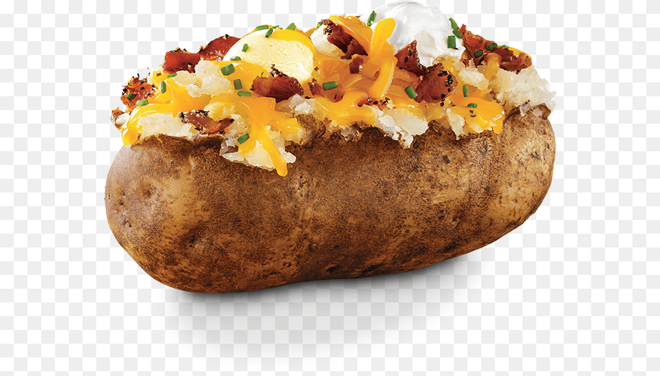 Potato Baked Potatoes Baked Potato With Onion Sour Cream And Bacon, Food, Plant, Produce, Vegetable Free Transparent Png
