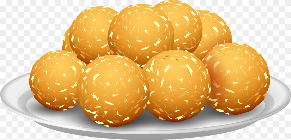 Potato Croquettes Clipart Food Balls Clipart, Seasoning, Sesame, Bread, Bun Free Png