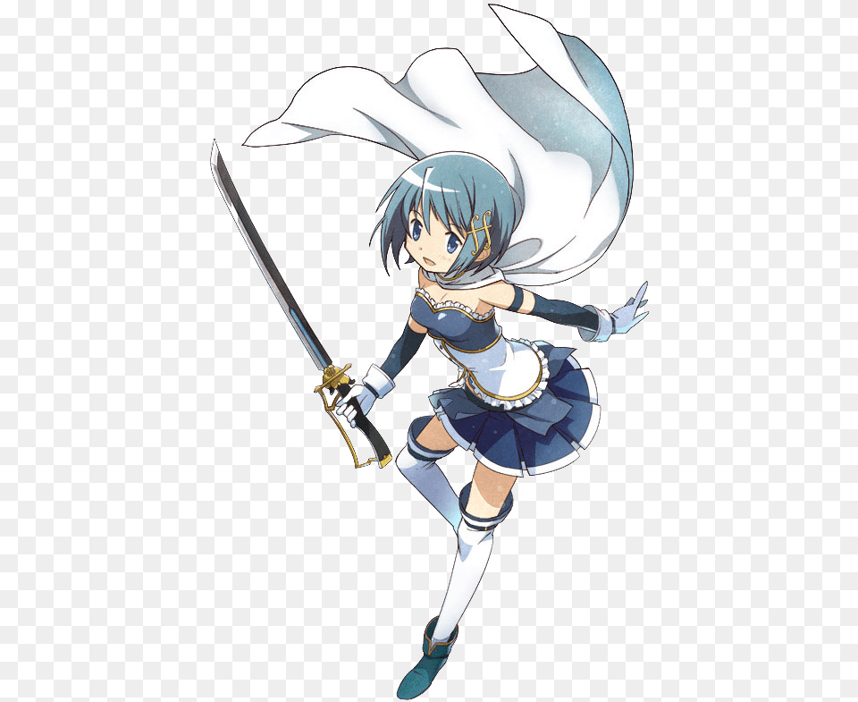 Potk Mm Sayaka Miki Render Sayaka Miki Magical Girl, Weapon, Book, Comics, Sword Free Transparent Png