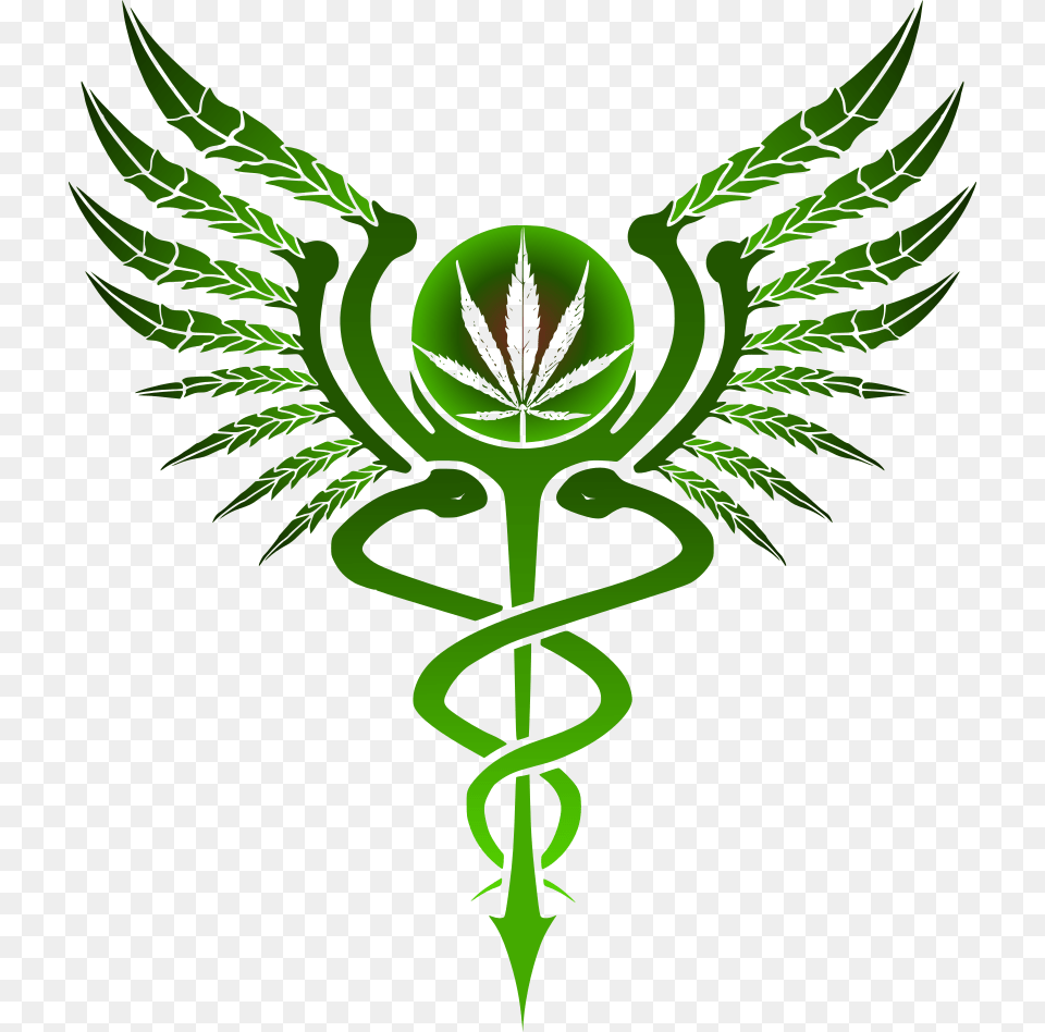 Potleaf Caduceus Caduceus Medical Marijuana, Green, Leaf, Plant, Emblem Free Png Download