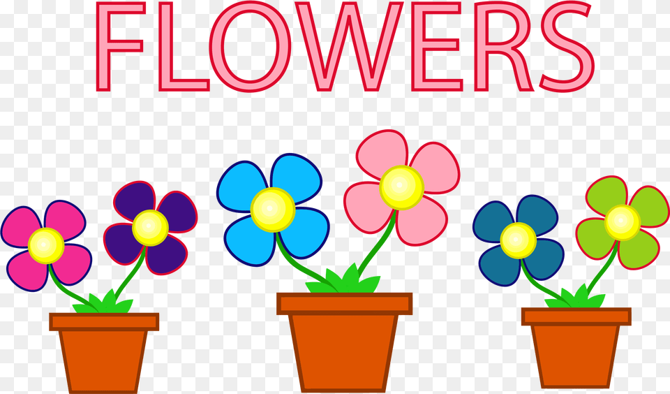 Potted Flowers Clipart, Art, Graphics, Light, Plant Png Image