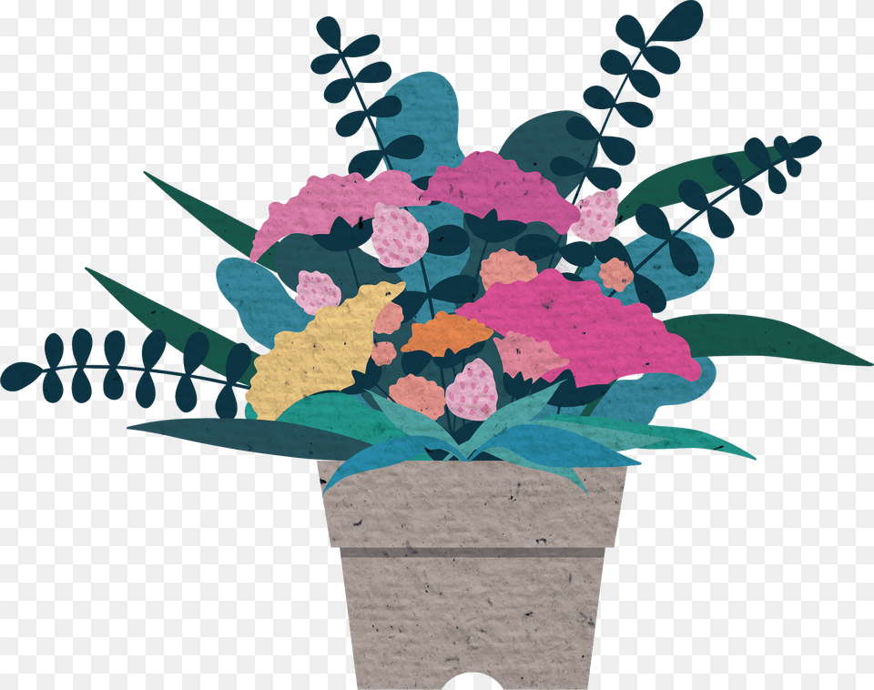 Potted Flowers Clipart, Art, Plant, Pattern, Graphics Png