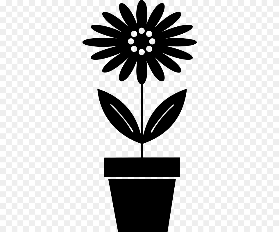 Potted Plant, Gray Png Image
