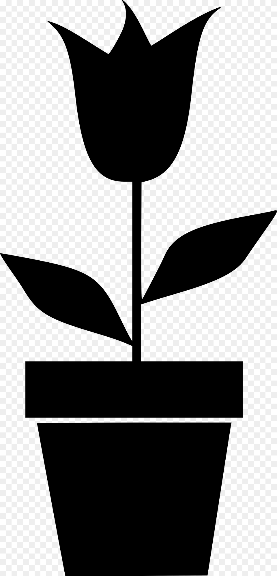 Potted Plant 5 Clip Arts Potted Plant Silhouette, Gray Free Png