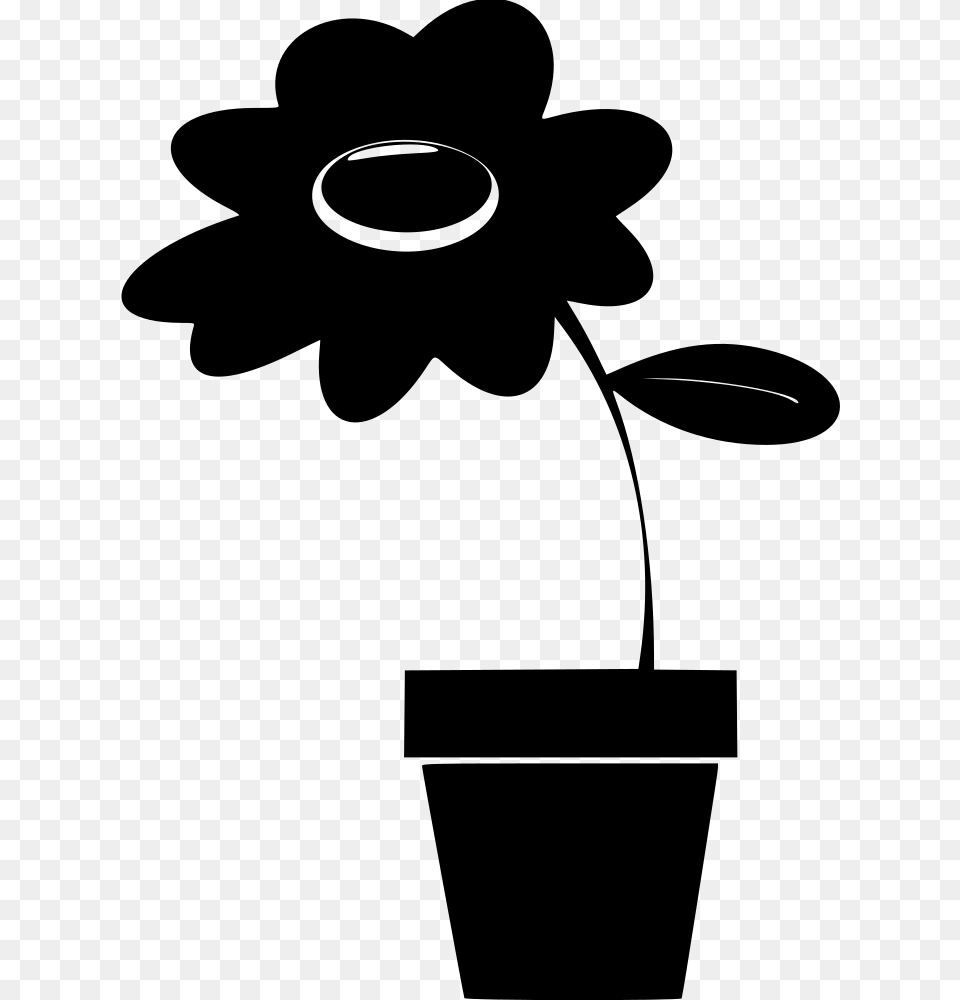 Potted Plant Flower, Gray Free Transparent Png