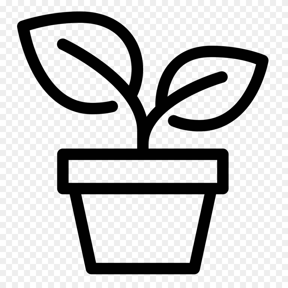 Potted Plant Icon, Gray Free Png Download