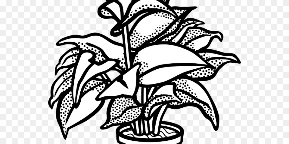 Potted Plants Clipart Drawn, Leaf, Plant, Potted Plant, Art Free Png Download