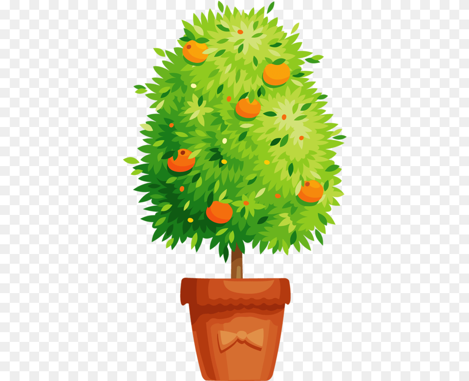 Potted Trees Potted Flowers Potted Plants Orange Flower Pot Vector, Tree, Conifer, Potted Plant, Plant Png