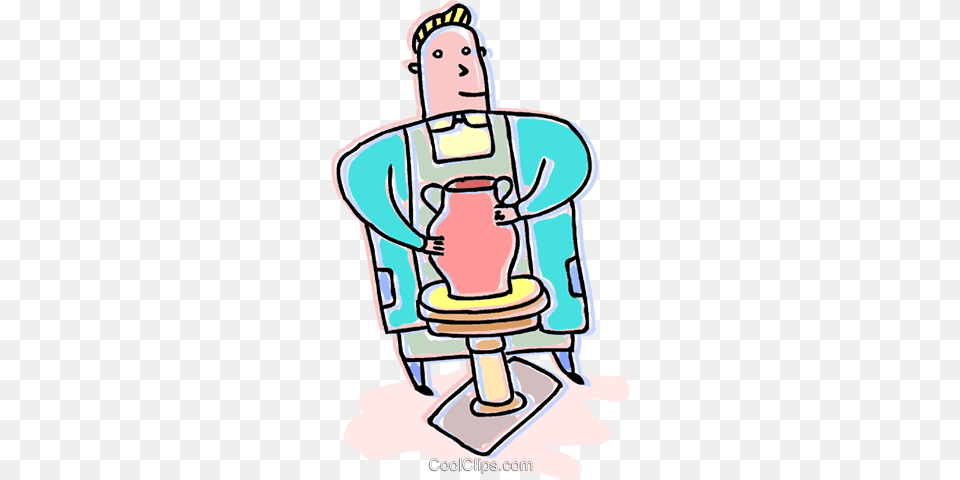 Potter Making A Clay Pot Royalty Free Vector Clip Art Illustration, Baby, Person, Cleaning, Face Png