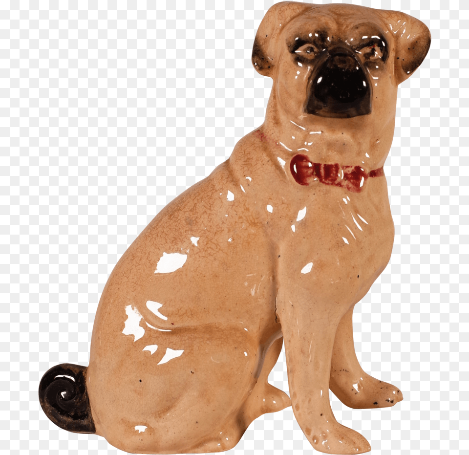 Pottery Figure Of A Pug Boxer, Figurine, Animal, Canine, Dog Png