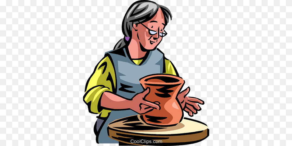 Pottery Royalty Vector Clip Art Illustration, Person, Face, Head, Jar Png Image