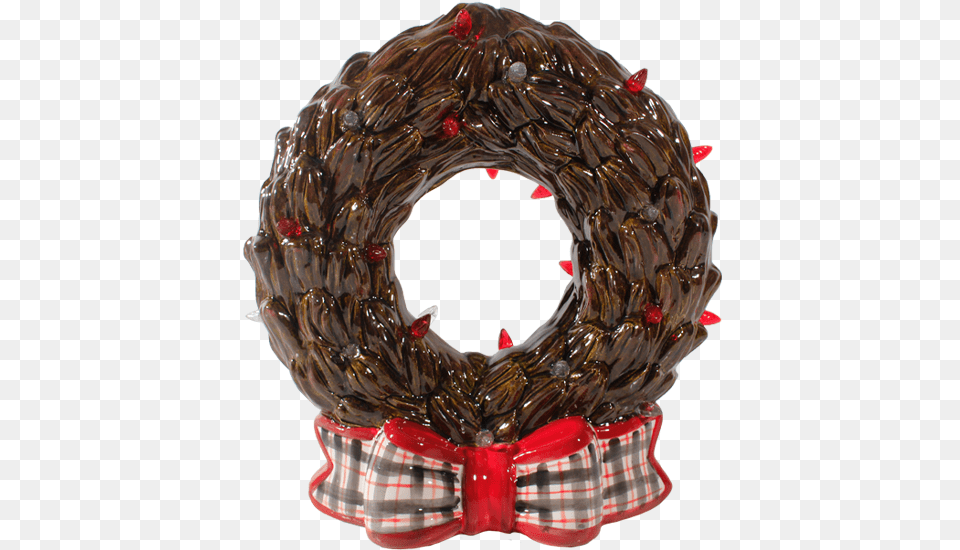 Pottery To Go Large Lighted Christmas Wreath Decorative Png