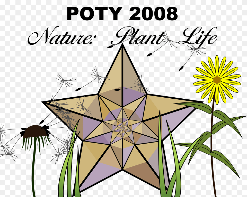 Poty Plant Life Clipart, Star Symbol, Symbol, Flower Free Png Download
