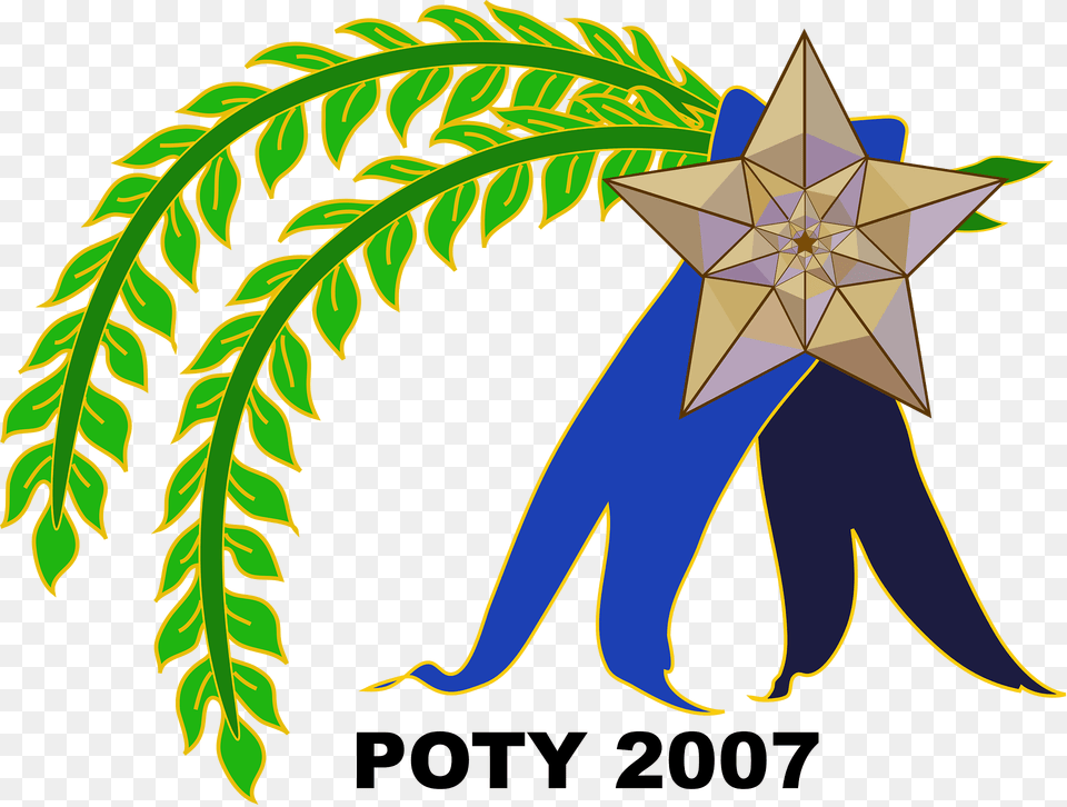 Poty Ribbon Clipart, Star Symbol, Symbol, Plant, Vegetation Png