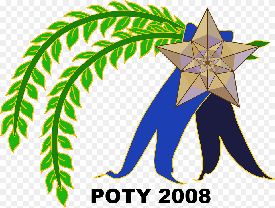 Poty Ribbon Clipart, Star Symbol, Symbol, Plant, Vegetation Free Transparent Png