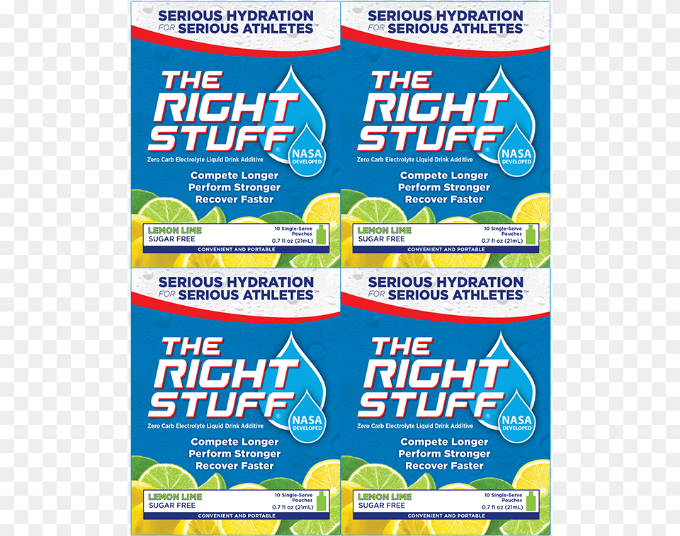 Pouch Pack Right Stuff Electrolyte Drink Mix 3 Pack, Advertisement, Poster Png Image