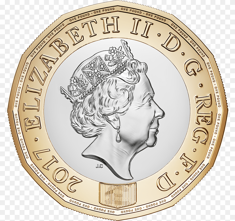 Pound Coin Front Great Britain 1 Pound 2016, Person, Face, Head, Money Png Image