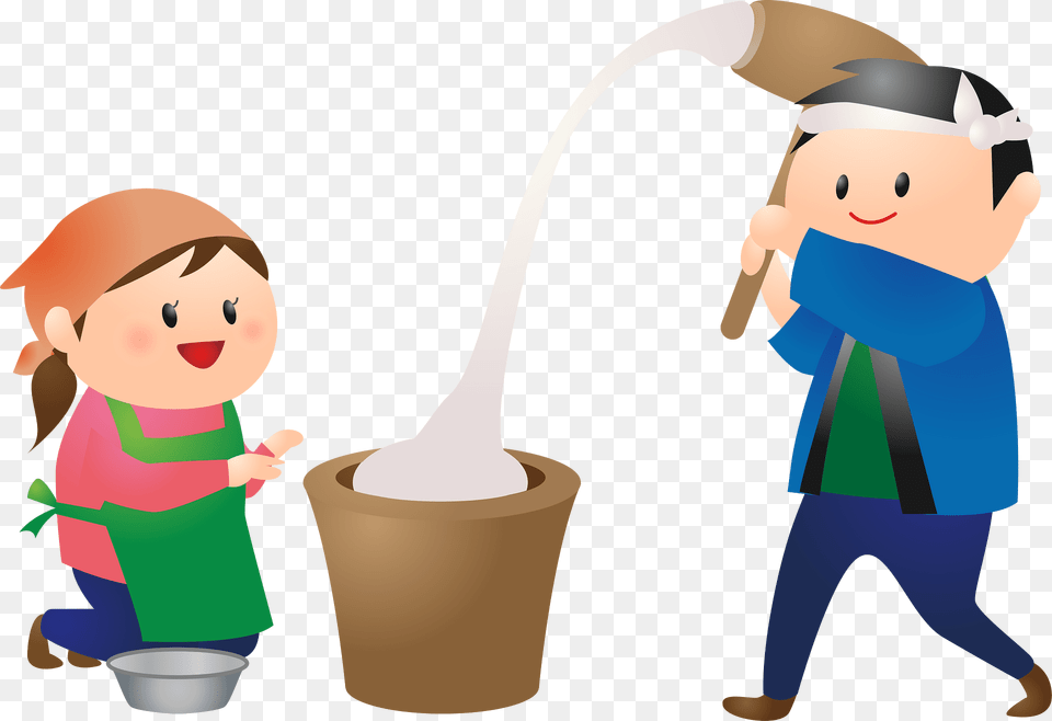 Pounding Mochi Clipart, Cutlery, Spoon, Baby, Person Png