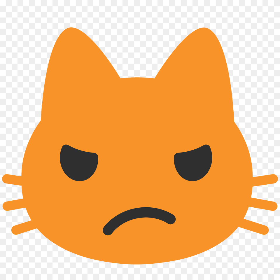 Pouting Cat Emoji Clipart, Animal, Mammal, Pet, Plush Free Png