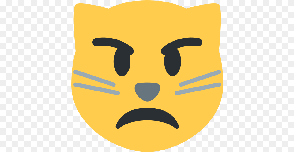 Pouting Cat Face Emoji Meaning With Pictures From A To Z Pouting Cat Emoji Discord, Mask, Head, Person, Animal Png Image