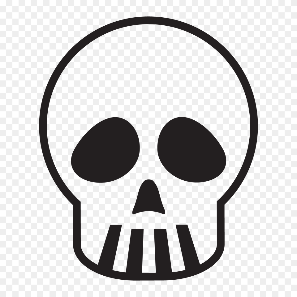 Pouty Face Skull Wall Decal, Stencil Png