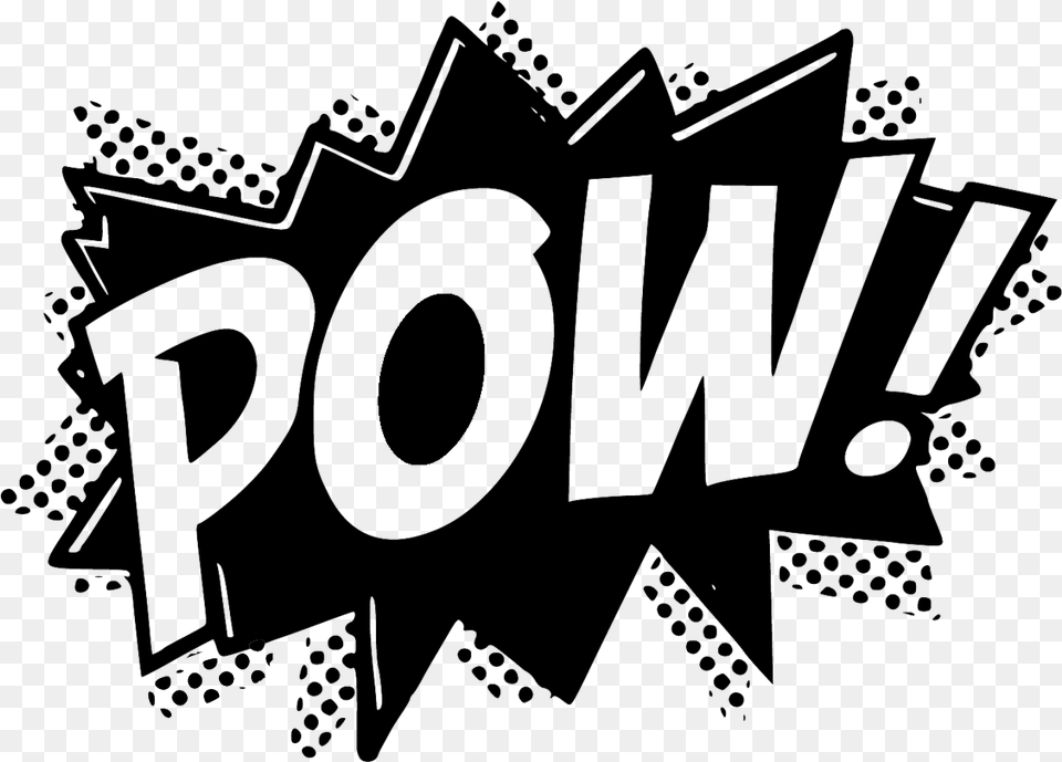 Pow Black And White, Art, Blackboard Png