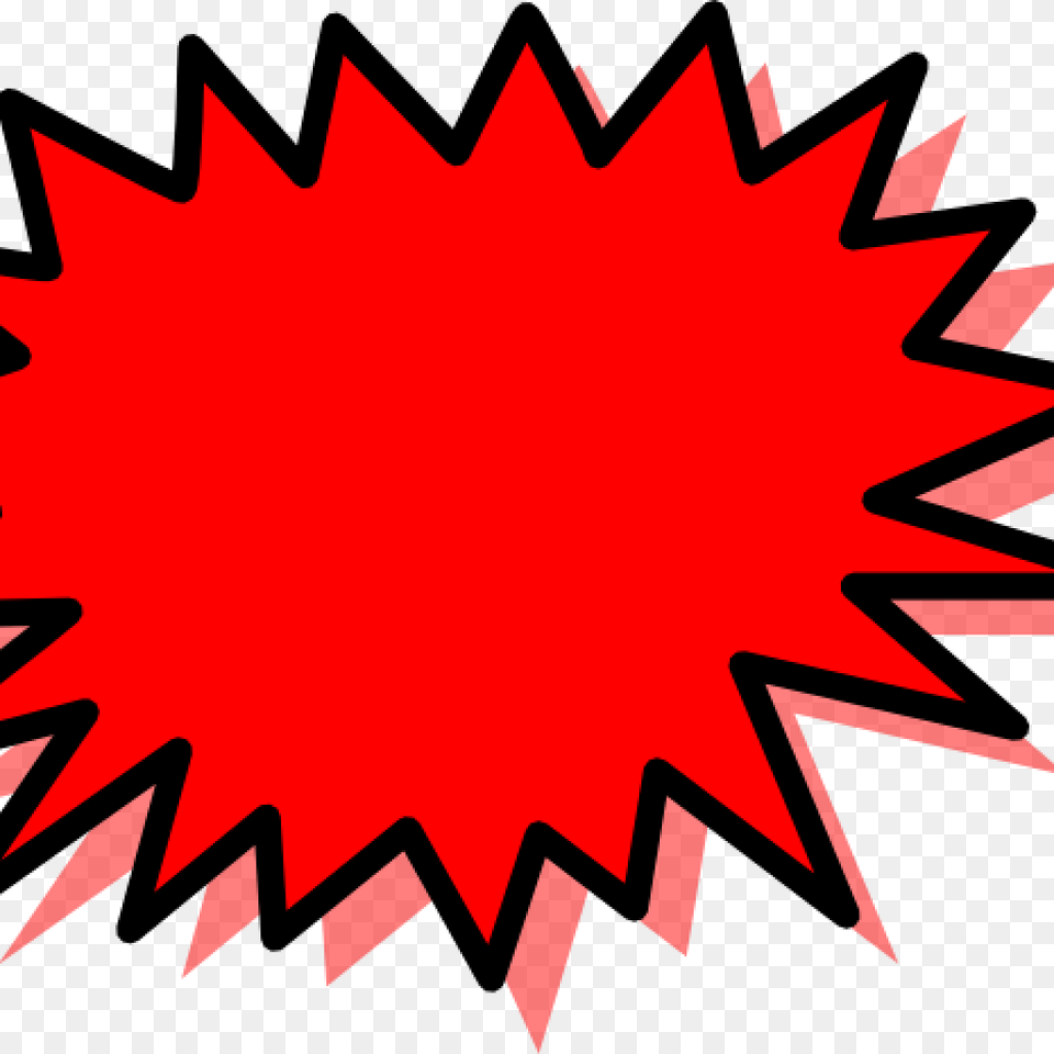 Pow Clipart Red Explosion Blank Clip Art, Leaf, Plant Png Image