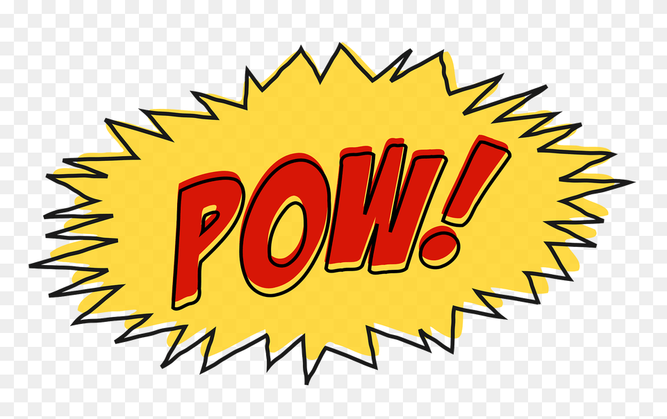 Pow Comic Book Sound Effect Clipart, Logo, Dynamite, Weapon, Outdoors Free Png