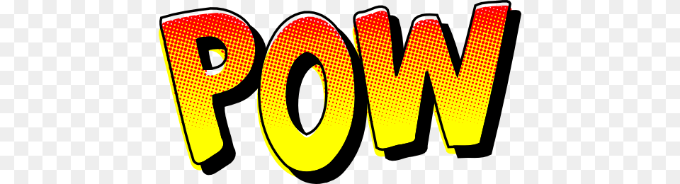 Pow Retro Comic Book Clipart, Logo, Text, Dynamite, Weapon Png Image