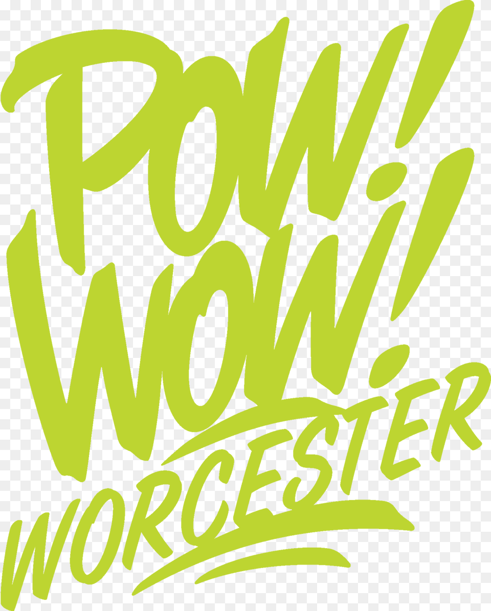 Pow Wow Worcester Logo, Green, Text, Grass, Plant Free Png Download