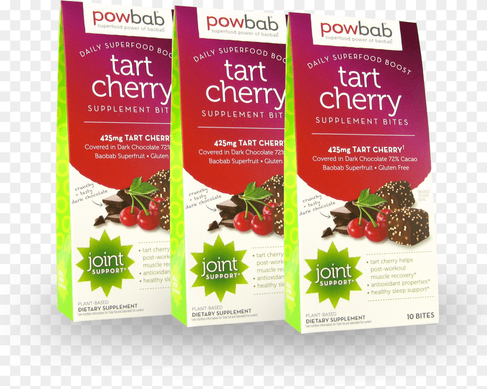 Powbab Tart Cherry Supplement Bites Flyer, Advertisement, Herbal, Herbs, Plant Free Transparent Png