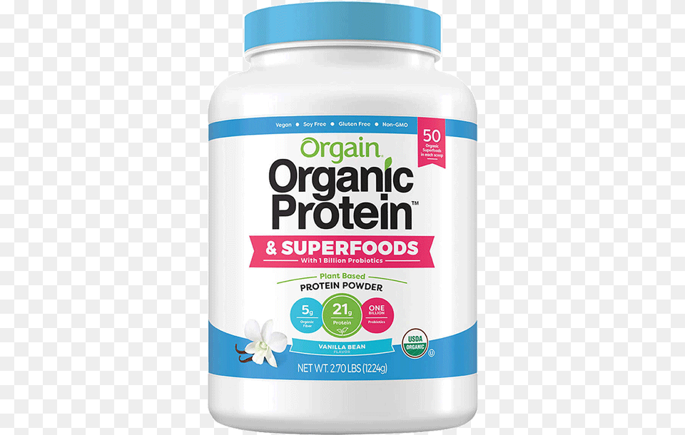 Powders Orgain Protein Powder Superfoods, Herbal, Herbs, Plant, Can Png Image