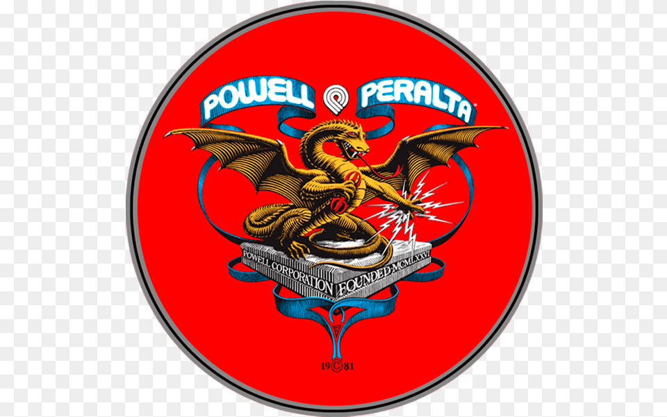 Powell Peralta Dragon Banner 4 Circle Sticker Vintage Powell Peralta Sweatshirt, Emblem, Symbol, Logo, Animal Free Png