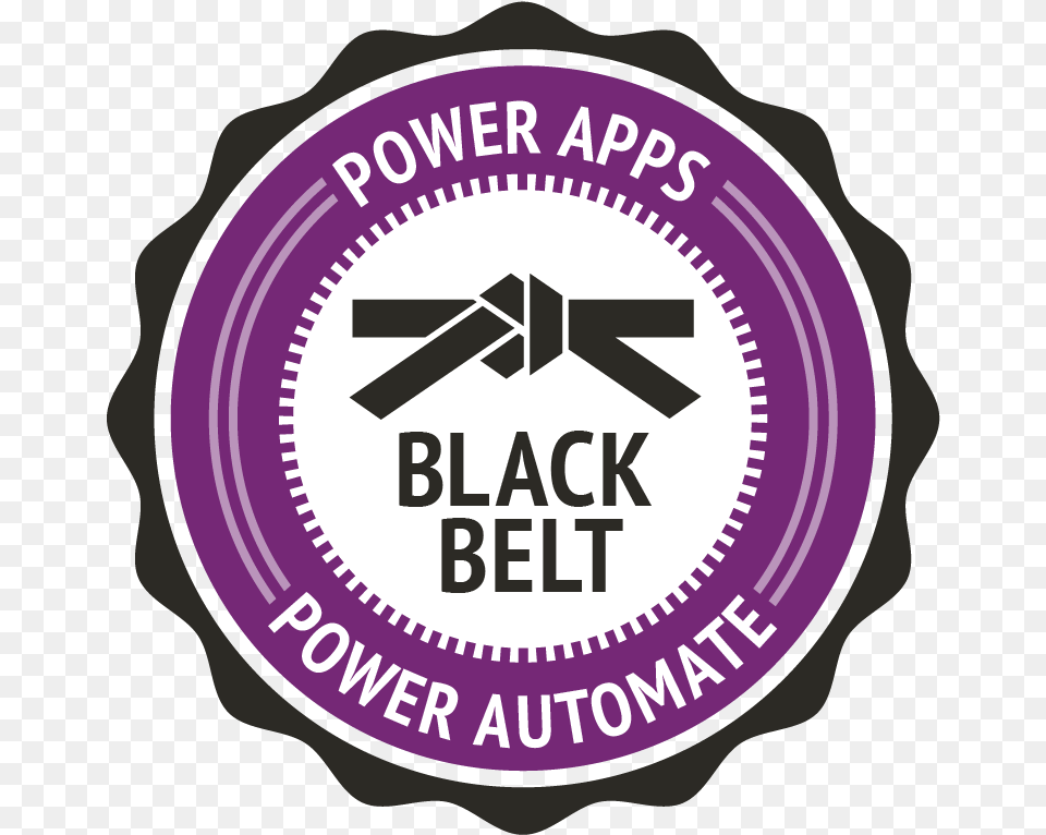 Power Apps Automate Black Belt Voith, Badge, Logo, Symbol, Ammunition Free Png Download
