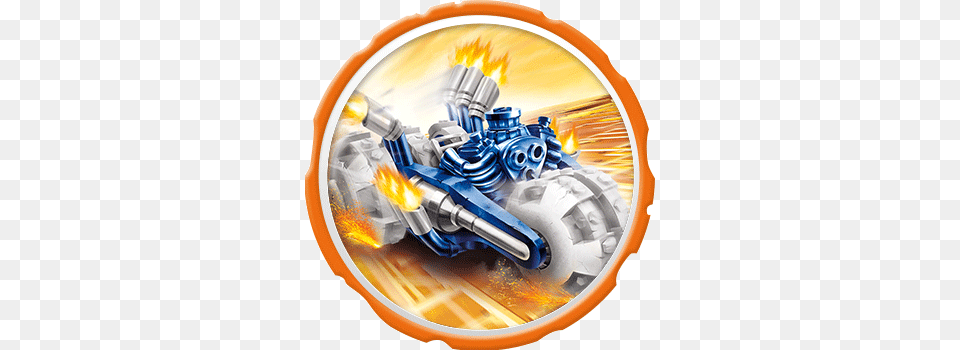 Power Blue Gold Rusher Icon Activision Skylanders Super Chargers Vehicle Gold, Machine, Motor, Engine, Spoke Free Png Download